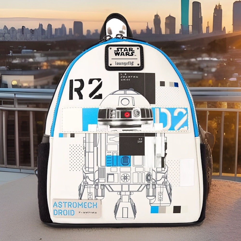 Star Wars Loungefly R2-D2 Astromech Droid Light Up‎ Mini Backpack NWT